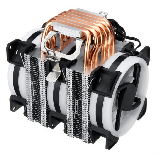 3Pin 3 Fans 6 Heatpipes Colorful Backlit CPU Cooling Fan Cooler Heatsink for Intel AMD 8