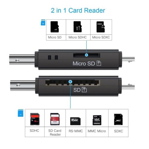 3 in 1 OTG Card Reader Type C USB Micro USB Combo to 2 Slot TF SD Card Reader 8