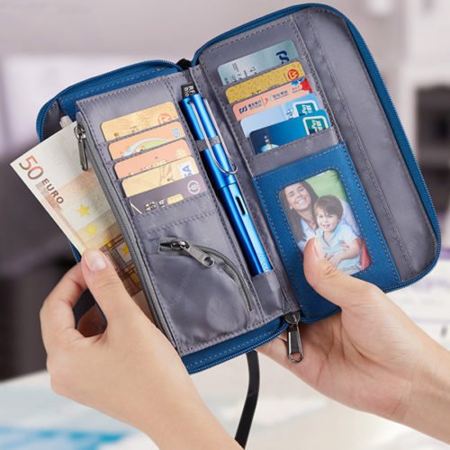 Naturehike NH18X020-B RFID Travel Wallet Waterproof Anti-theft Passport Credit Card Holder Bag 8