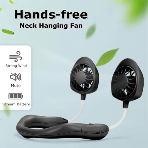 ABS Portable Mini Fan Hands Free Li-ion Battery USB Rechargable Hanging Neck Personal Sport Fan Mini Air Fan 6