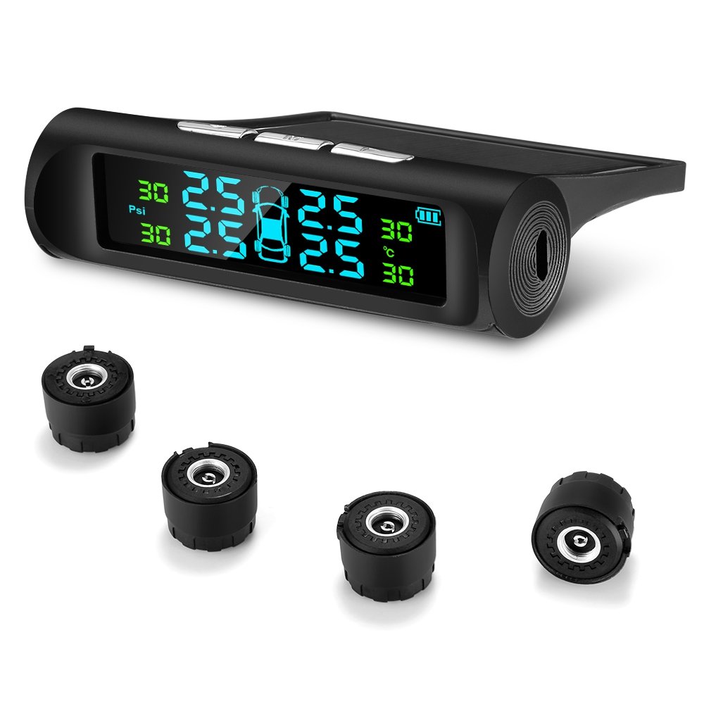 ZEEPIN C240 Tire Pressure Monitoring System Solar TPMS with 4 External Sensors 1 ZEEPIN C240 Tire Pressure Monitoring System Solar TPMS with 4 External Sensors