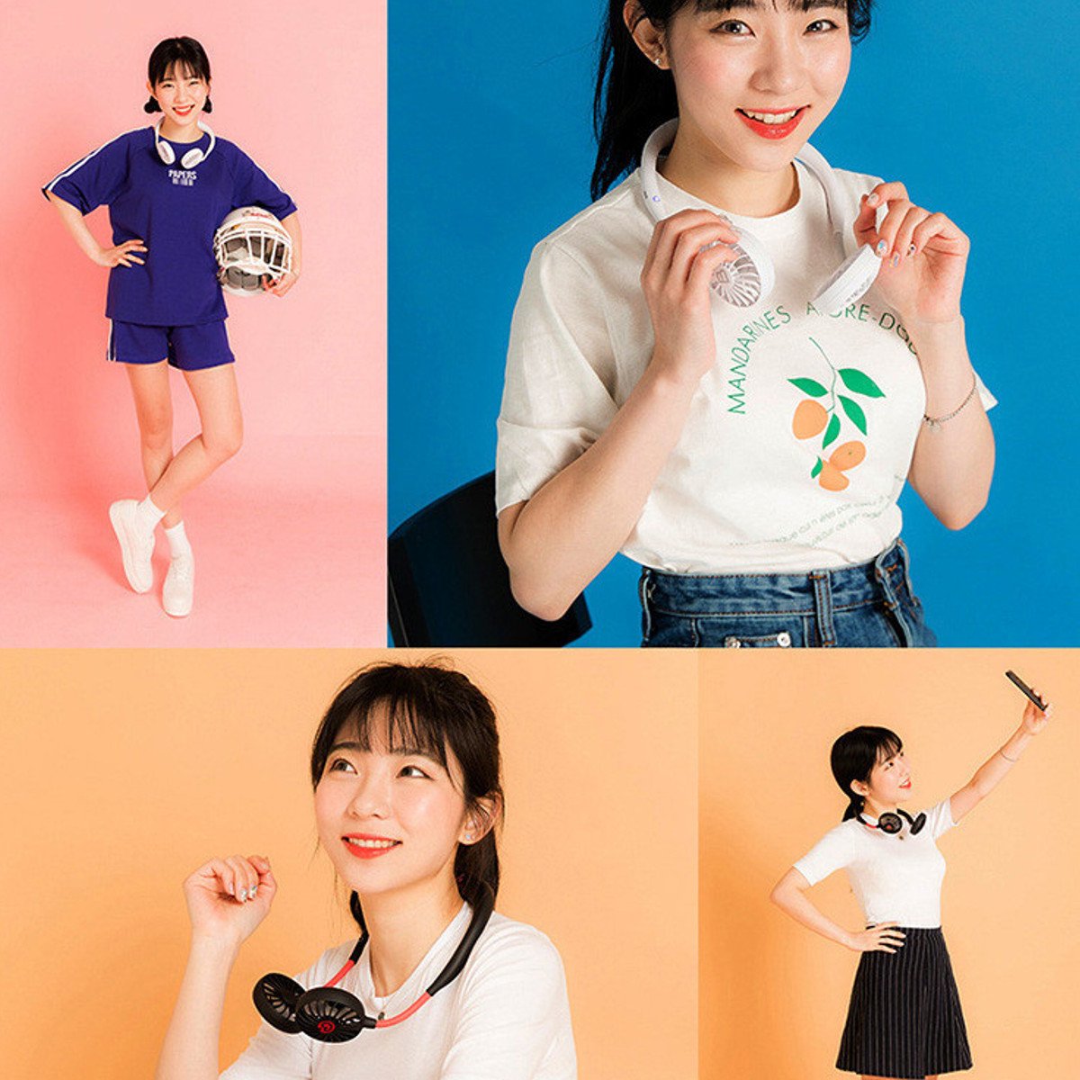 LED Personal Fan Hands-free Min Fan Aromatherapy Portable Li-ion Battery USB Rechargable Hanging Neck Sport Fan Mini Air Fan - Blue 11 LED Personal Fan Hands-free Min Fan Aromatherapy Portable Li-ion Battery USB Rechargable Hanging Neck Sport Fan Mini Air Fan - Blue - Image 11