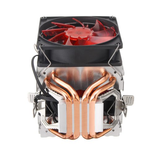 3 Pin Four Copper Pipes Red Backlit CPU Cooling Fan for Intel 1155 1156 AMD 7