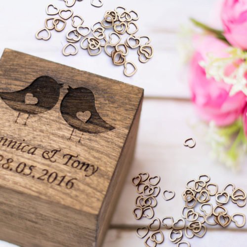 50Pcs Rustic Laser Engraving Wooden Hollow Love Heart Crafts DIY Wedding Table Scatter Confetti Vintage Decorations 4