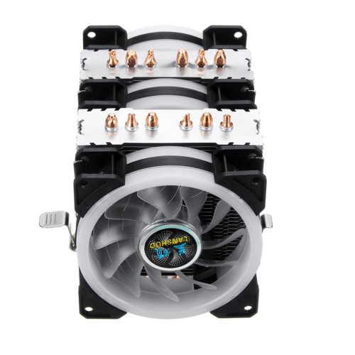 3Pin 3 Fans 6 Heatpipes Colorful Backlit CPU Cooling Fan Cooler Heatsink for Intel AMD 5