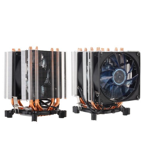 3Pin Six Copper Heat Pipes Blue Backlit CPU Cooling Fan for Intel 775 1150 1151 AMD 2