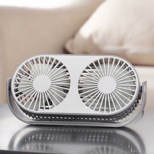 Xmund XD-AQ20 5V USB Double-head Table Desktop Fan 3 Modes Wind Air Cooler 360° Rotating Aromatherapy Electric Fan Outdoor Travel 2