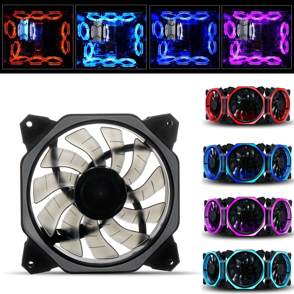 1PC 120mm 3Pin 4Pin Monochrome Color Light Cooling Fan for Desktop PC Computer 1 1PC 120mm 3Pin 4Pin Monochrome Color Light Cooling Fan for Desktop PC Computer