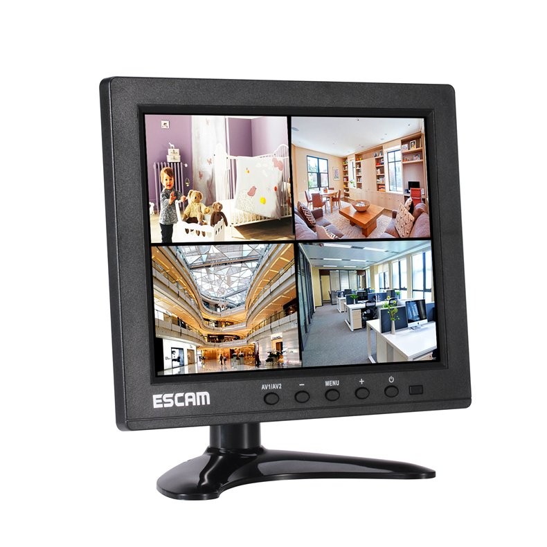 ESCAM T08 8 inch TFT LCD 1024x768 Monitor with VGA HDMI AV BNC USB for PC CCTV Security Camera 2