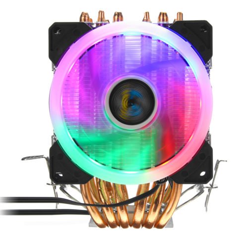 3Pin 3 Fans 6 Heatpipes Colorful Backlit CPU Cooling Fan Cooler Heatsink for Intel AMD 2