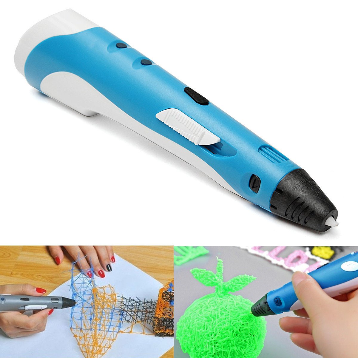 3D Printing Drawing Pen + 3x ABS Filament + EU Plug Power Adapter Kit 1