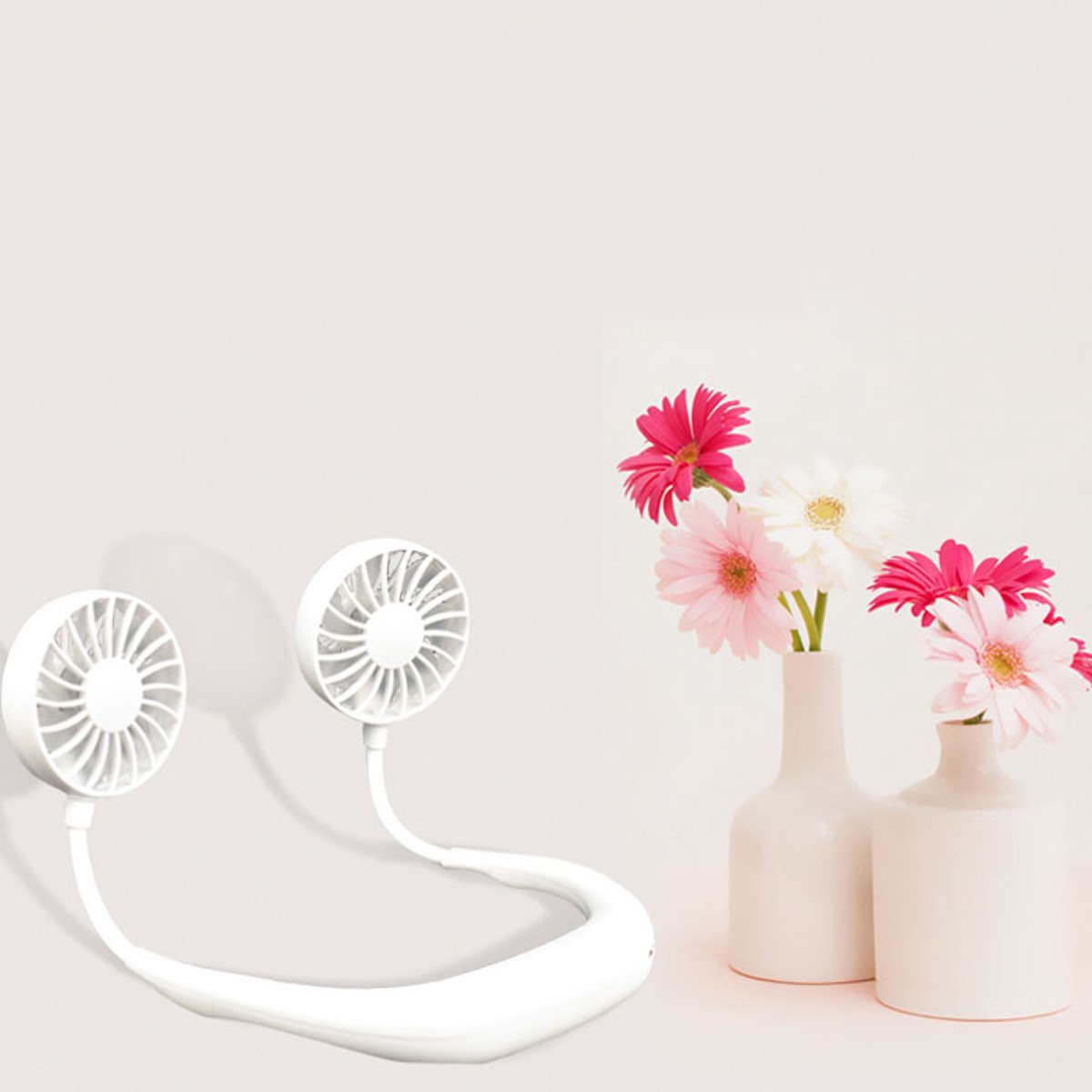 LED Personal Fan Hands-free Min Fan Aromatherapy Portable Li-ion Battery USB Rechargable Hanging Neck Sport Fan Mini Air Fan - Blue 7 LED Personal Fan Hands-free Min Fan Aromatherapy Portable Li-ion Battery USB Rechargable Hanging Neck Sport Fan Mini Air Fan - Blue - Image 7