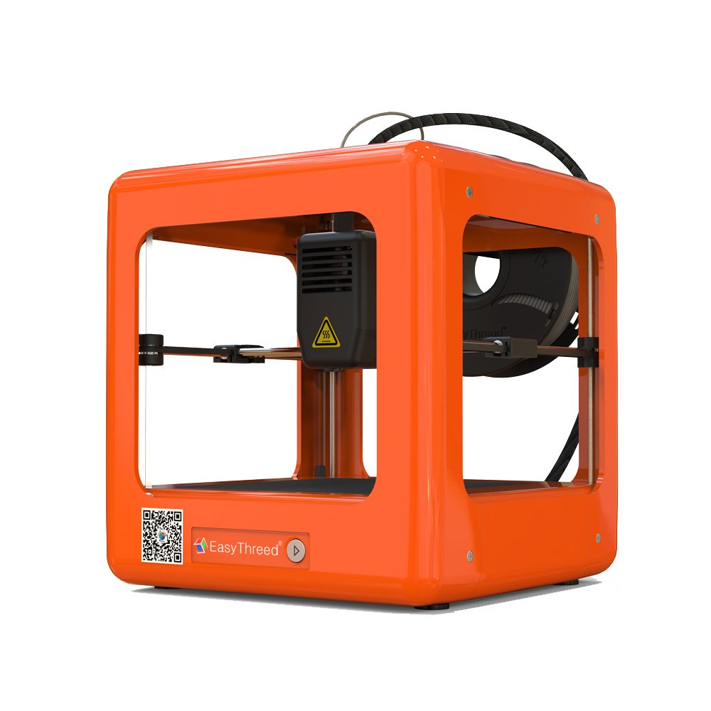 Easythreed® Orange NANO Mini Fully Assembled 3D Printer 90*110*110mm Printing Size Support One Key Printing with CE Certificate/1.75mm 0.4mm Nozzle fo 1