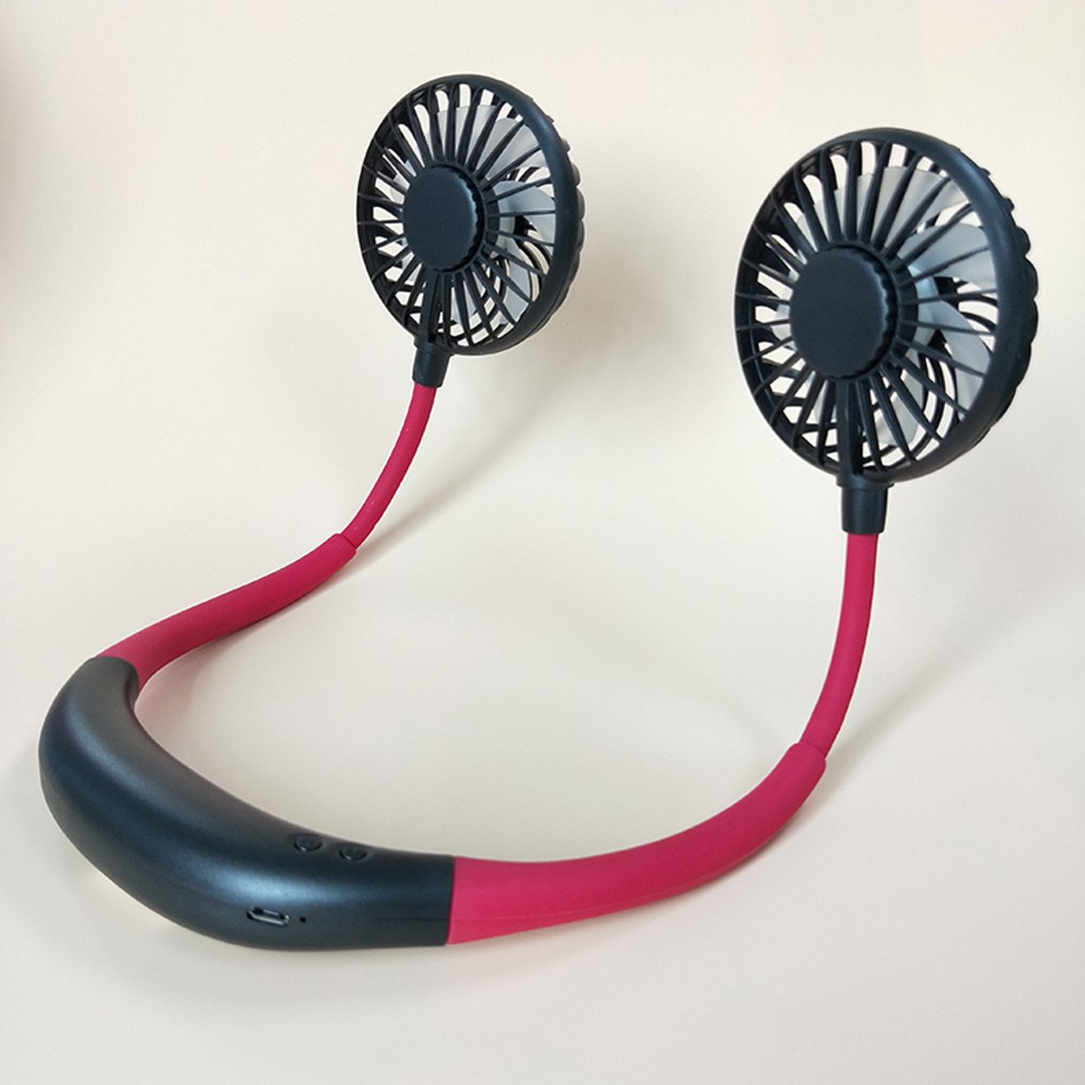 LED Personal Fan Hands-free Min Fan Aromatherapy Portable Li-ion Battery USB Rechargable Hanging Neck Sport Fan Mini Air Fan - Blue 3 LED Personal Fan Hands-free Min Fan Aromatherapy Portable Li-ion Battery USB Rechargable Hanging Neck Sport Fan Mini Air Fan - Blue - Image 3