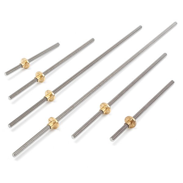 8mm T8x2 150/200/250/300/400/500mm Lead Screw with Brass Nut 2 8mm T8x2 150/200/250/300/400/500mm Lead Screw with Brass Nut - Image 2