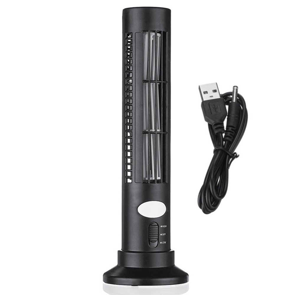 Portable Mini USB Leafless Tower Fan Ultra-quiet Desk Cooling Fan Purifier For Home Computer Office 11 Portable Mini USB Leafless Tower Fan Ultra-quiet Desk Cooling Fan Purifier For Home Computer Office - Image 11