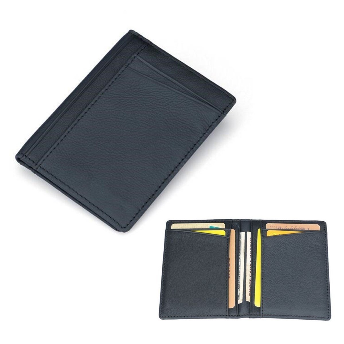 Men PU Leather Slim Thin Credit Card Holder Mini Money Wallet ID Case Wallet 2