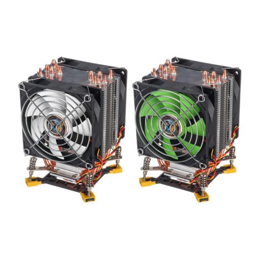 3 Pin 90cm Double Cooling Fan 6 Heat Pipes Cooler Heatsink for 115X 1366 Motherboard 2