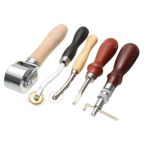 59 Pieces Leather Craft Tool Kit for Hand Sewing Stitching Stamping Set Saddle Making Tool 1