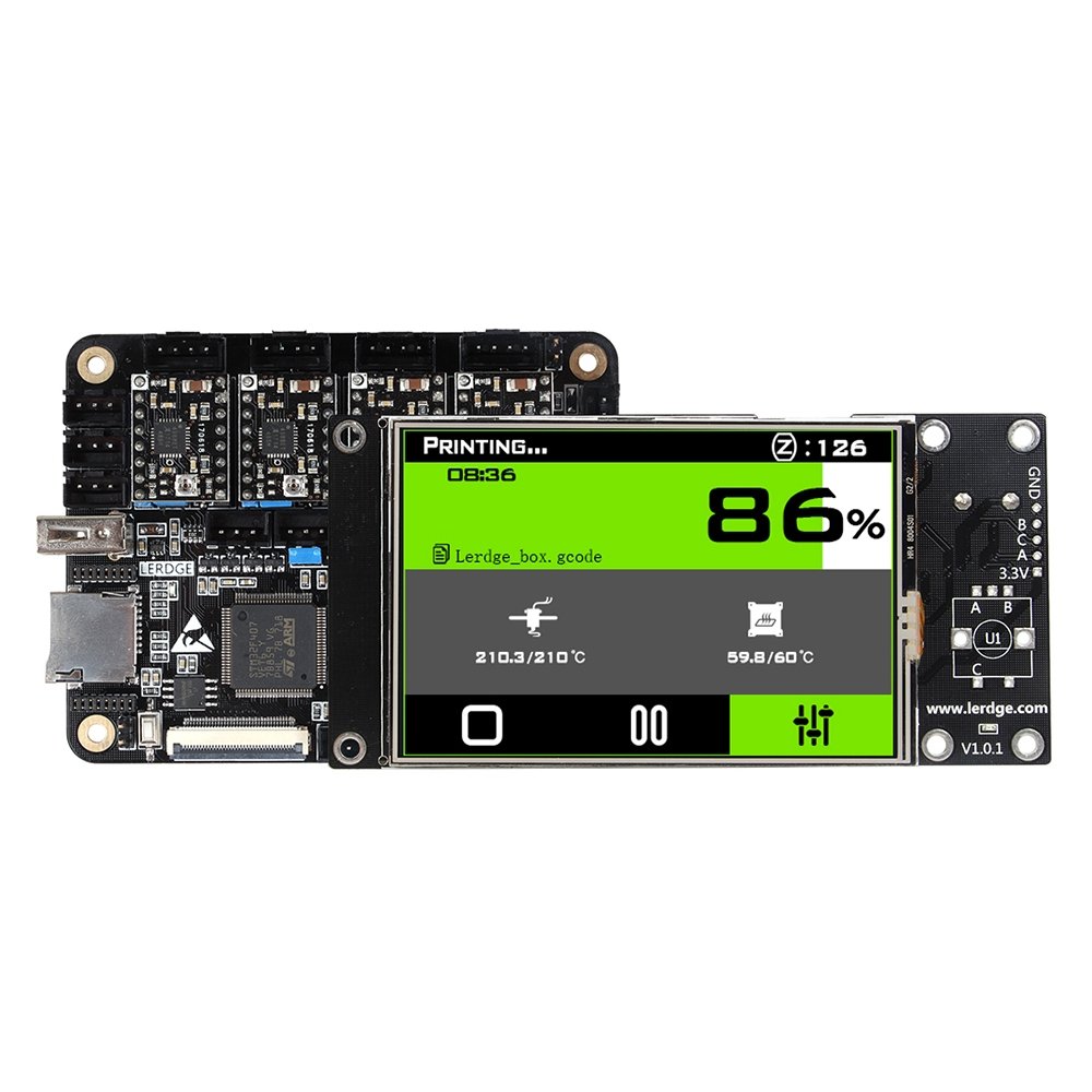 Lerdge® X Integrated Controller Board Mainboard With 32-bit Coretx-M4 Core Control Unit + 3.5inch LCD Touch Screen + 4PCS A4988 Stepper Motor Driver F 1 Lerdge® X Integrated Controller Board Mainboard With 32-bit Coretx-M4 Core Control Unit + 3.5inch LCD Touch Screen + 4PCS A4988 Stepper Motor Driver F