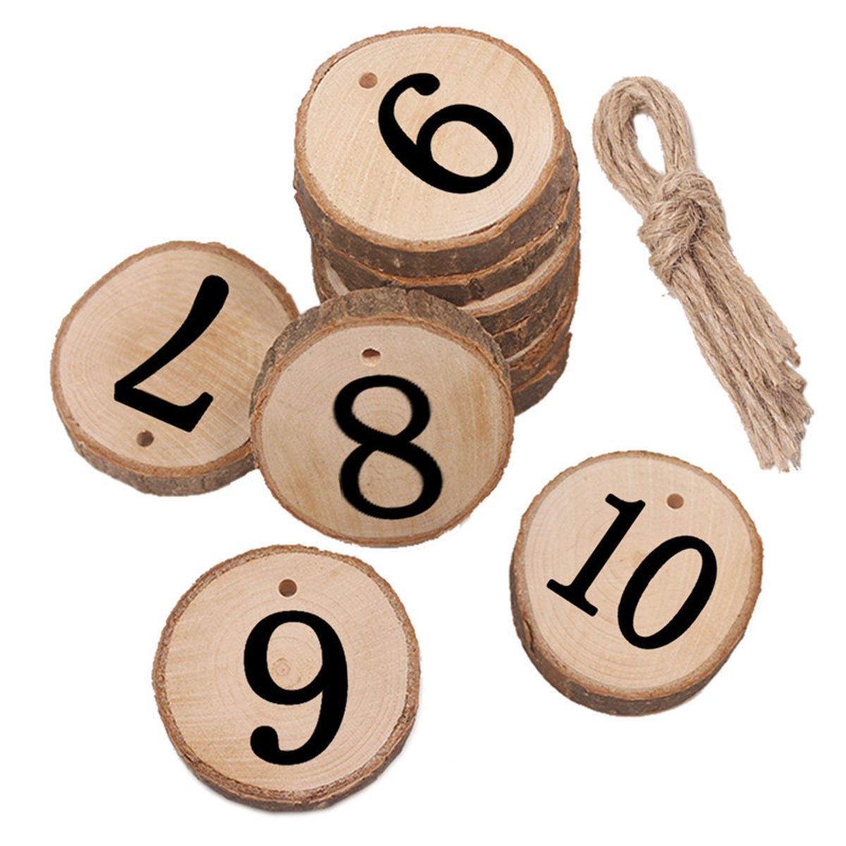 10Pcs/Lot Laser Engraving Wooden Number Hanging Table Cards Wedding Party Decor Reception Pendant 2