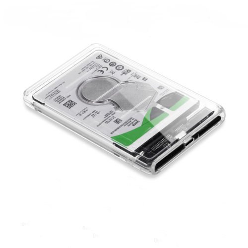 2.5inch Transparent Type-C to SATA External HDD SDD Hard Drive Enclosure Case 2