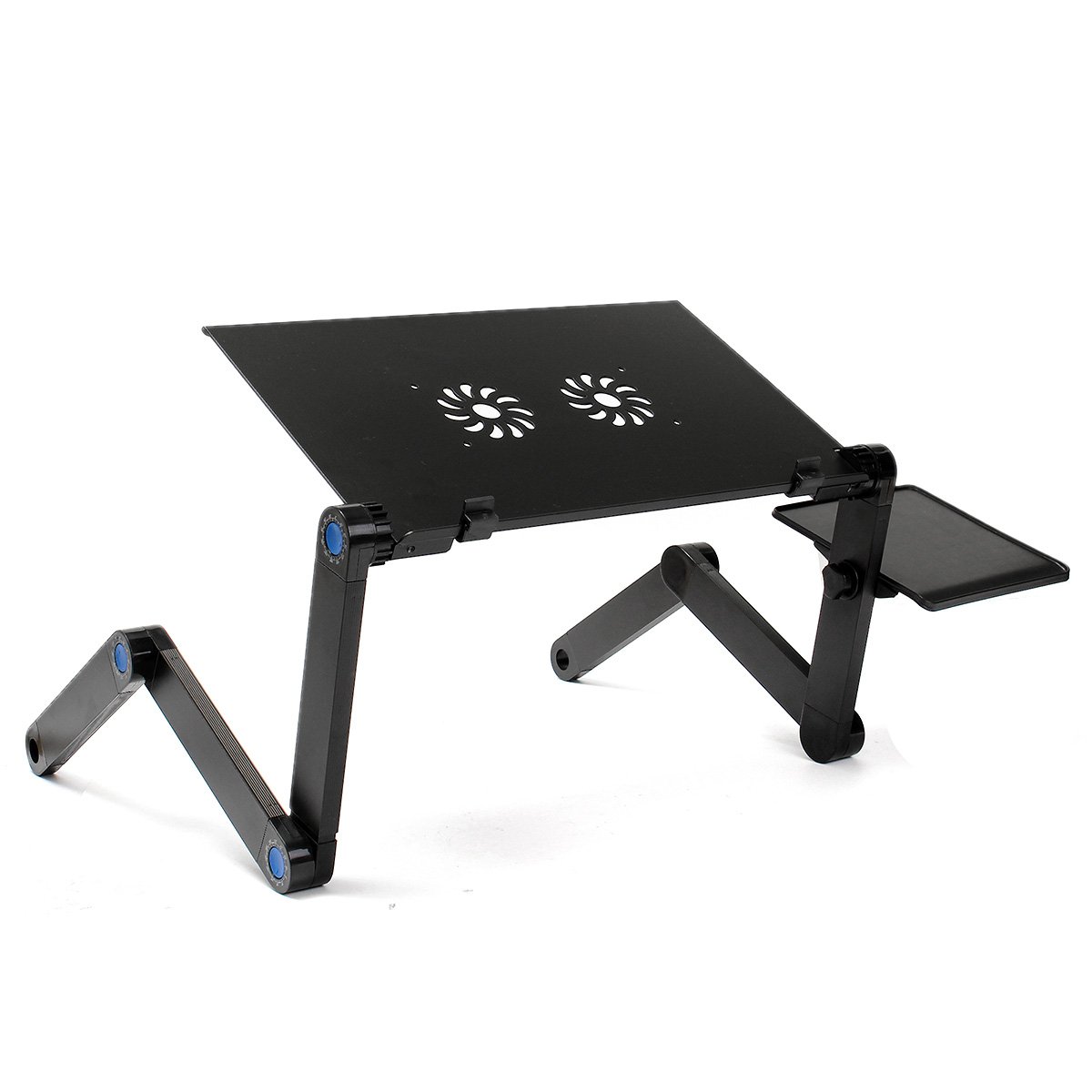 360 Folding Laptop Desk Computer Table 2 Holes Cooling Notebook Table with Mouse Pad Laptop Stand 2 360 Folding Laptop Desk Computer Table 2 Holes Cooling Notebook Table with Mouse Pad Laptop Stand - Image 2