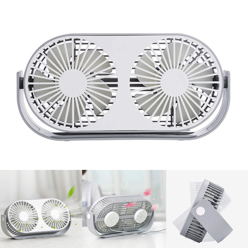 Xmund XD-AQ20 5V USB Double-head Table Desktop Fan 3 Modes Wind Air Cooler 360° Rotating Aromatherapy Electric Fan Outdoor Travel 1