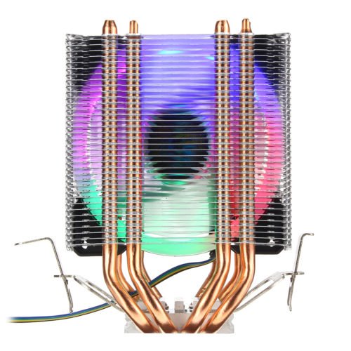 4Pin 4 Heatpipes Colorful Backlit CPU Cooling Fan Cooler Heatsink For Intel AMD 2