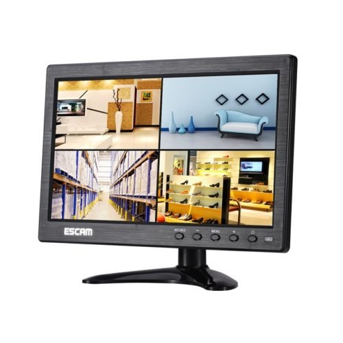 ESCAM T10 10 inch TFT LCD 1024x600 Monitor with VGA HDMI AV BNC USB for PC CCTV Security Camera 1