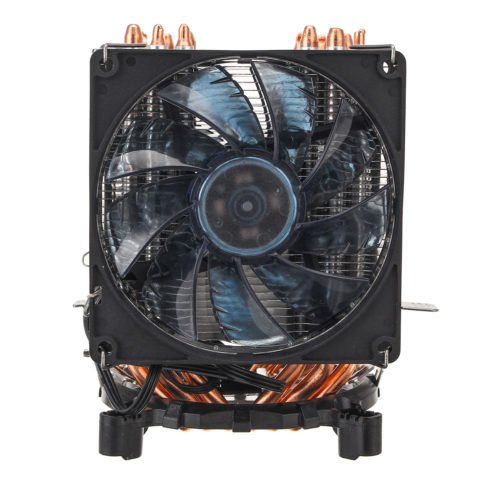 3Pin Six Copper Heat Pipes Blue Backlit CPU Cooling Fan for Intel 775 1150 1151 AMD 3