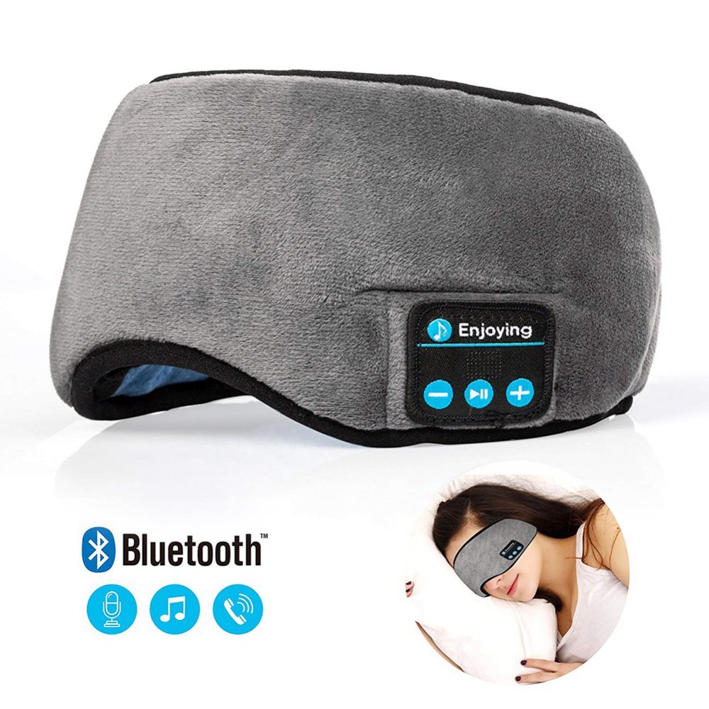 Bluetooth Travel Sleeping Headphone Eye Mask Built-In Speakers Microphone 1