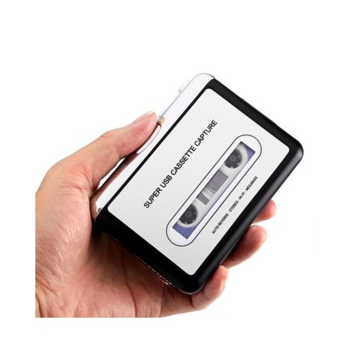 Cassette Tape-to-MP3 Converter - Plug and Play, Win + Mac Compatible, Auto Reverse, Audacity Audio Software 2