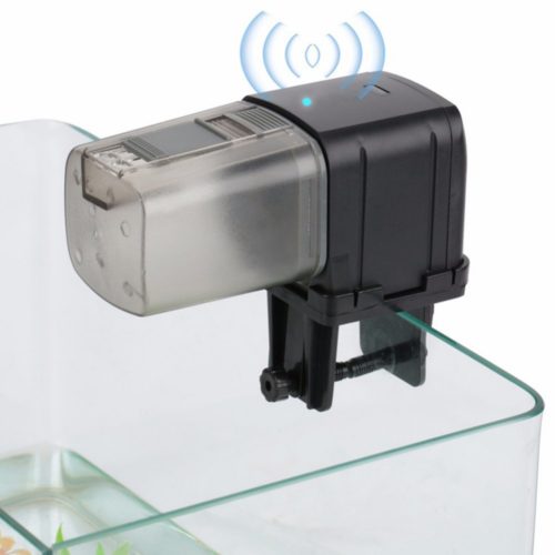 USB Charging Intelligent Remote Control Automatic Fish Feeder for Aquarium Fish Tank - Rose Pink L 5
