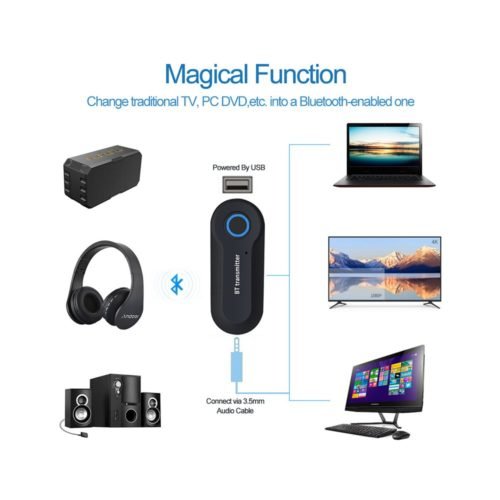 Bluetooth Audio Transmitter Wireless Audio Adapter Stereo Music Stream Transmitter for TV PC MP3 DVD Player 3