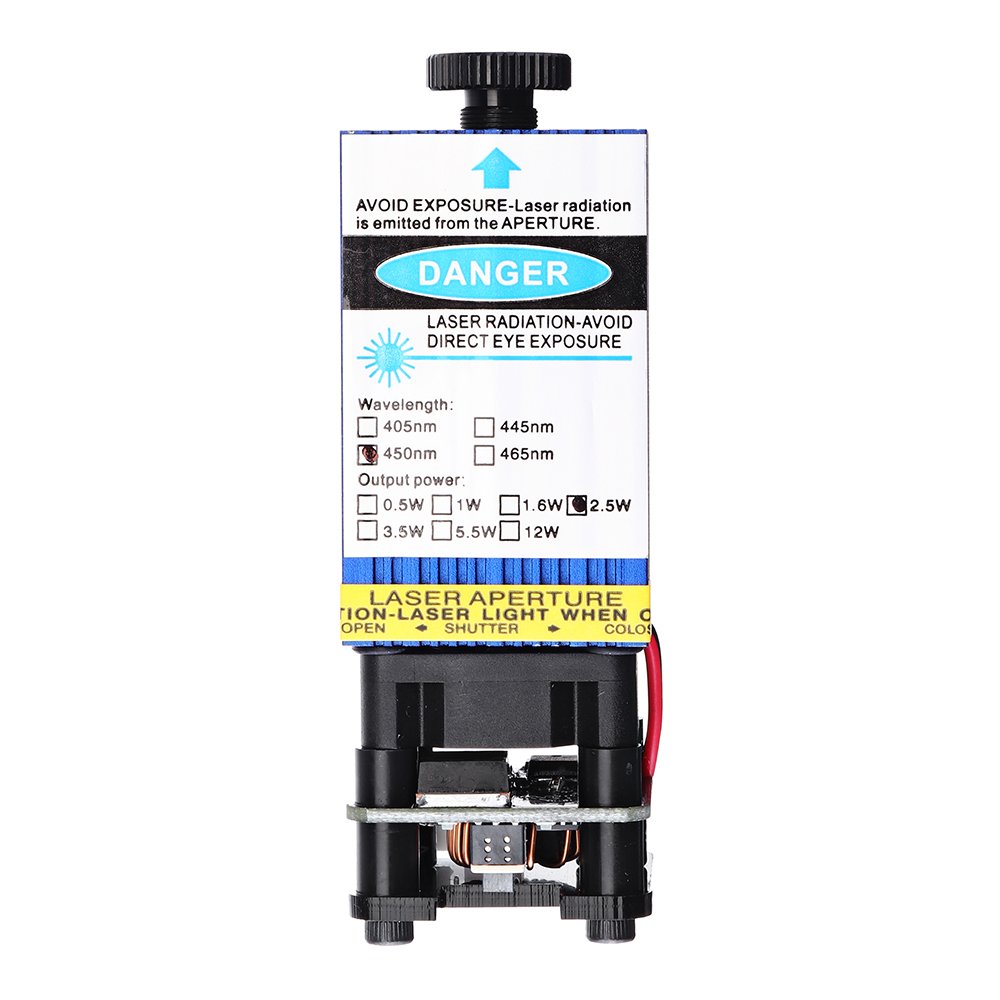 2500mW Blue Laser Module 3-Pin DIY Laser Engraving Module Fits 3018 CNC Router 5 2500mW Blue Laser Module 3-Pin DIY Laser Engraving Module Fits 3018 CNC Router - Image 5