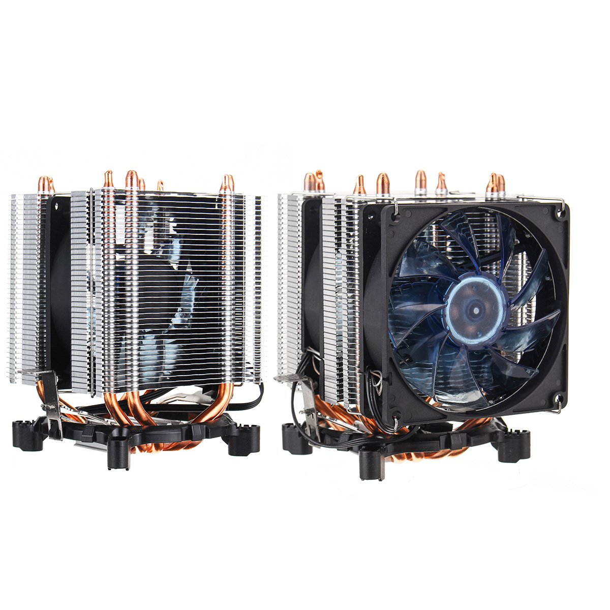 3 Pin Four Copper Pipes Blue Backlit CPU Cooling Fan for AMD for Intel 1155 1156 1