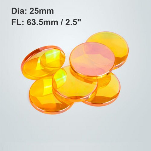 25mm Dia ZnSe Focus Lens for CO2 Laser Engraver/Cutter Cutting Machine FL 1.5/2/2.5/3/4/5/7.5" 9