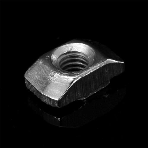 Drillpro 100pcs M5 Hammer Nut Nickel Plated Carbon Steel Aluminum Connector T Fastener Sliding Nut 6