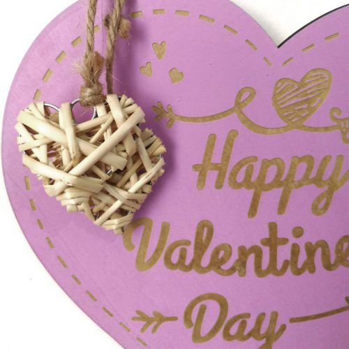 Valentine's Day Laser Engraving Wood Heart Door Decor Wall Hanging Sign Craft Ornaments Party Decorations 5