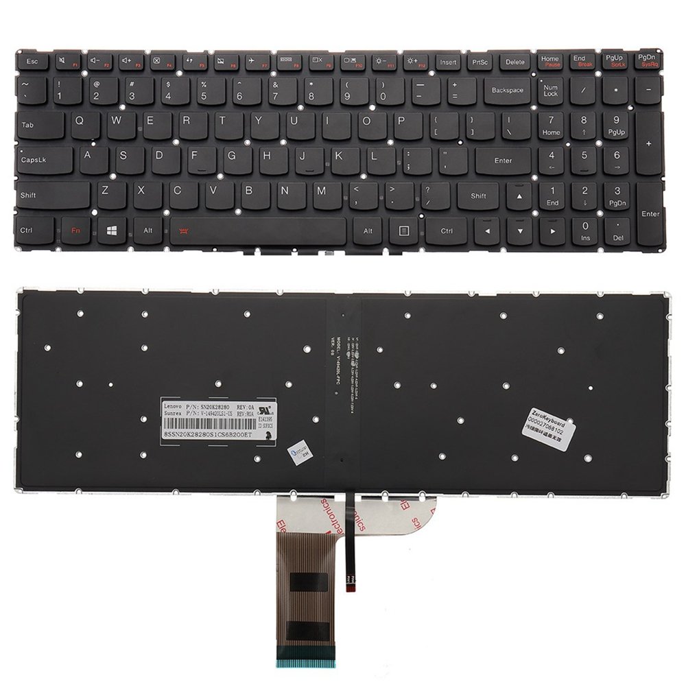 US Laptop Backlit Replace Keyboard For Lenovo Flex 3 15 / 3 1570 / 3 1580 Laptop Notebook 2