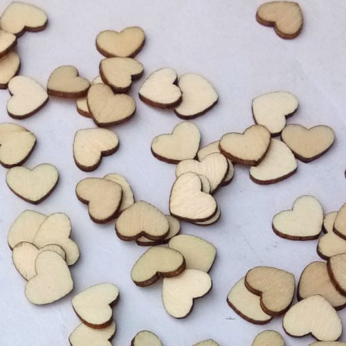 100Pcs Laser Engraving Rustic Wooden Love Heart Crafts DIY Wedding Table Scatter Confetti Vintage Decorations Gift 2