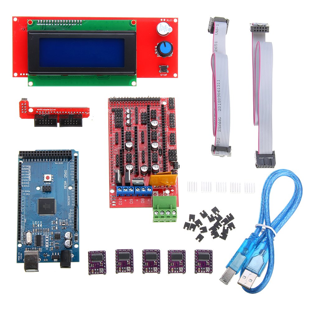 3D Printer Kit RAMPS 1.4+Arduino Mega 2560 +DRV8825 Stepper Motor+2004 LCD+PCB Heat Bed MK2B 2 3D Printer Kit RAMPS 1.4+Arduino Mega 2560 +DRV8825 Stepper Motor+2004 LCD+PCB Heat Bed MK2B - Image 2