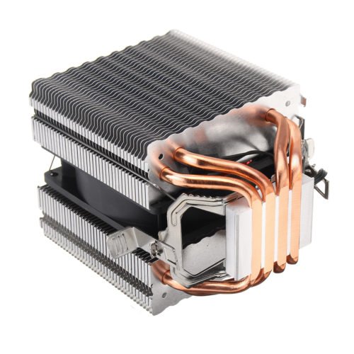 3 Pin Four Copper Pipes Red Backlit CPU Cooling Fan for Intel 1155 1156 AMD 4