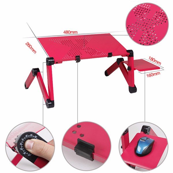 Portable Adjustable Foldable Laptop Notebook PC Desk Table Vented Stand Bed Tray 3 Portable Adjustable Foldable Laptop Notebook PC Desk Table Vented Stand Bed Tray - Image 3