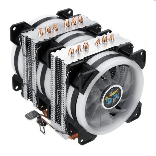 3Pin 3 Fans 6 Heatpipes Colorful Backlit CPU Cooling Fan Cooler Heatsink for Intel AMD 4
