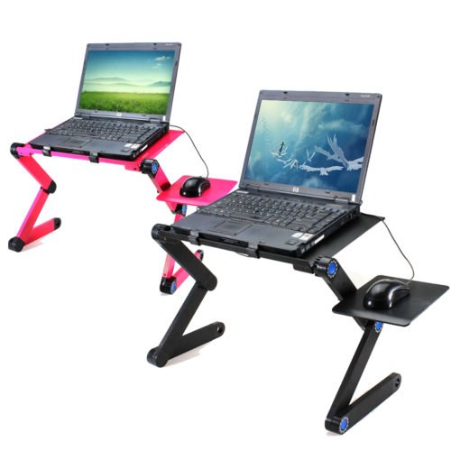360 Folding Laptop Desk Computer Table 2 Holes Cooling Notebook Table with Mouse Pad Laptop Stand 1