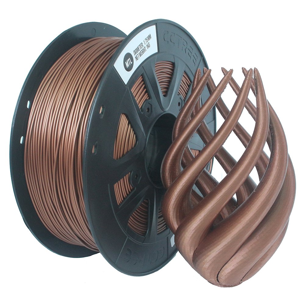 CCTREE® 1.75mm 1KG/Roll Metal Bronze/Copper Filled Filament for Creality CR-10/Ender 3/Anet 3D Printer 1