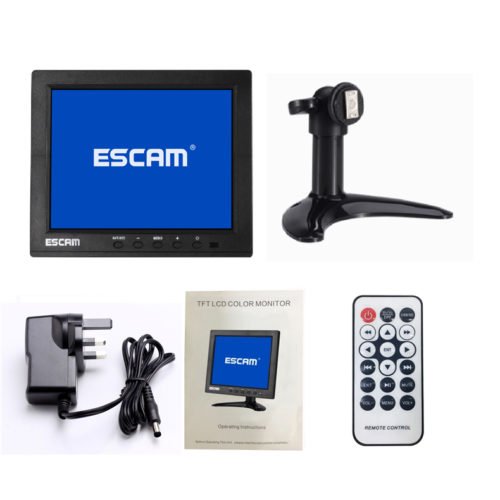 ESCAM T08 8 inch TFT LCD 1024x768 Monitor with VGA HDMI AV BNC USB for PC CCTV Security Camera 10