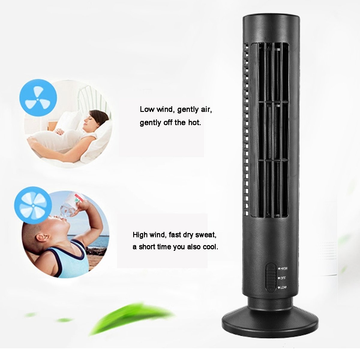 5V 2.5W Mini Portable USB Cooling Air Conditioner Purifier Tower Bladeless Desk Fan 3 5V 2.5W Mini Portable USB Cooling Air Conditioner Purifier Tower Bladeless Desk Fan - Image 3